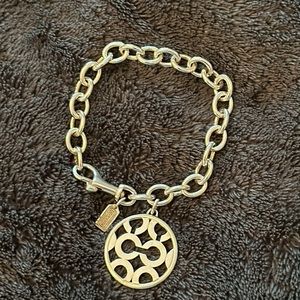 COACH Sterling Silver Medallion Bracelet
